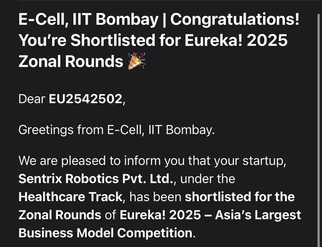 Sentrix shortlisted for Eureka! 2025